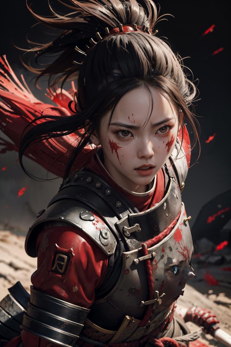 00716-1957214273-1 japanese female samurai, blood splatters, intense look, battle stance, ancient battleground (highly detailed_1.2), (photoreali.png